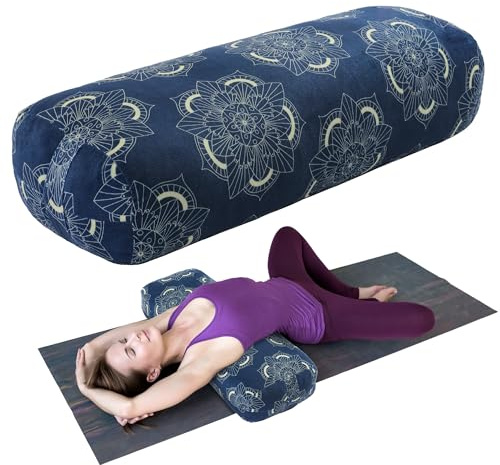 TOPROUD Yoga Bolster Pillow, Rectangular Yoga Pillow for Restorative Meditation, Bolster Meditation Cushion with Carry Handle, 70 * 27 * 15 CM
