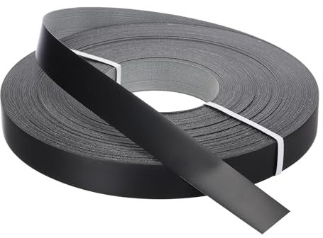 QUARKZMAN Nastro di bordatura nero 250 ft x 1-3/4 pollici Nastro in impiallacciatura pre-incollato Flessibile Bordatura in compensato con adesivo termofusibile per il restauro di mobili