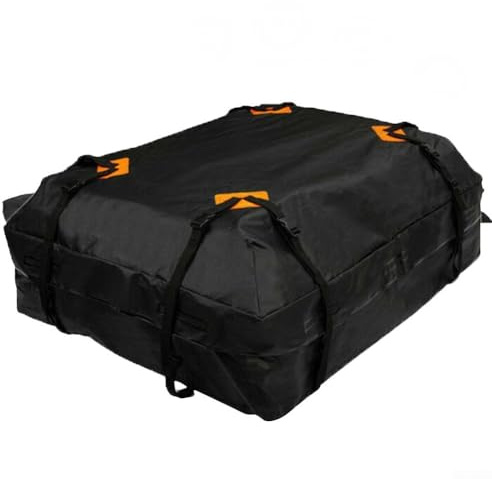 MeevrgR Waterproof 420D Oxford Cloth Car Rooftop Bag, 425L Spacious Luggage Storage for Travel, Easy Install Black Cargo Carrier