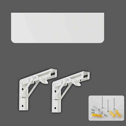 Robuster, klappbarer Wandtisch, höhenverstellbar, platzsparender Schreibtisch mit integrierter Ablage für Heimbüro, TV und Arbeitszimmer, kompaktes Design (B 30 x 80 cm)