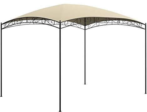 Tonnelle de Jardin, 3x4x2.65 m en Acier et Toile Polyester, Pergola Jardin Exterieur avec Toit Imperméable, Design Pratique, pour Terrasse, Jardin, Événements Extérieurs, Couleur Crème, 180 g/m²
