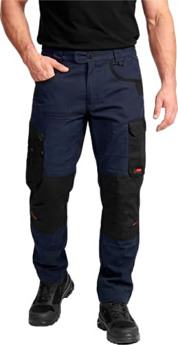 ACE Constructor Pantaloni da Lavoro ibridi Lunghi da Uomo - Pantaloni Cargo Outdoor con Cordura ed Elastico Elasticizzato per Uomo - Blu Navy - 50