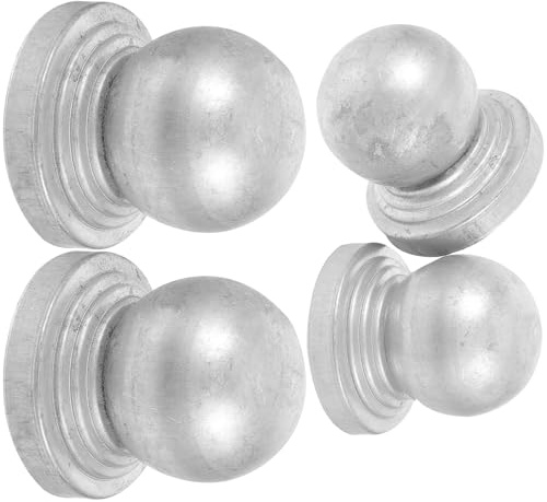 SEWOART Lot de 4 Capuchons de Poteaux Ronds en Fer Galvanisé, Diamètre 80 Mm, Protection et Décoration pour Clôture de Jardin, Embouts Sphériques Robustes pour Sommets de Poteaux