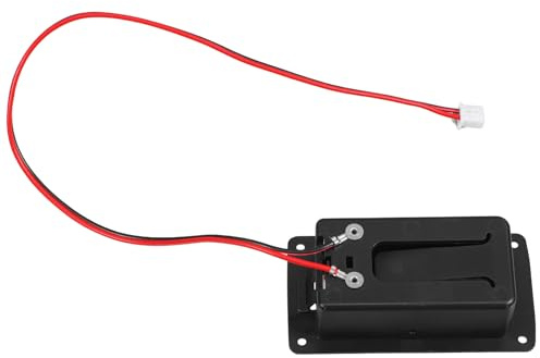 Healeved Support de Pile pour Guitare Électrique Compartiment 9v, Connecteur à 2 Broches, Boîtier en Plastique Noir Compatible Accessoires Guitare Basse et Micro de Remplacement