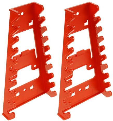 Homoyoyo Organisateur D'outils Mural en Plastique Rouge, Support Porte-clés pour Panneau Perforé, Lot de 2 Pièces, Rangement Multi-couches pour Garage et Atelier, Support D'outils à Main