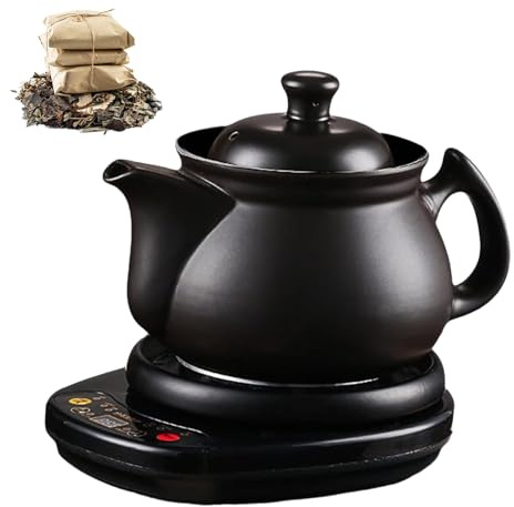 Pentola per decotti di erbe medicinali cinesi completamente automatica, 2/3/4/5L, multifunzione, in ceramica, con timer di 8 ore, bollitura automatica, display LED, per tè e zuppe(5L)