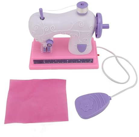 Xiuganpo Machine à Coudre électrique Rechargeable, Ensemble de Jouets pour Enfants, Kit de Couture pour Enfants, Machine à Coudre Portable pour Filles, Bricolage (Purple)