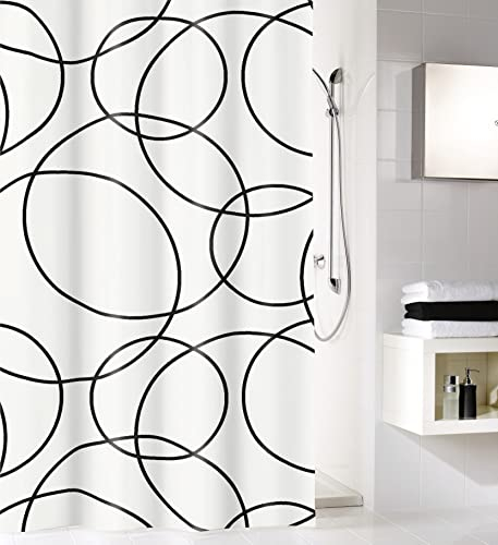 Kleine Wolke Duschvorhang Rings, 180 x 200 cm, schwarz/weiß