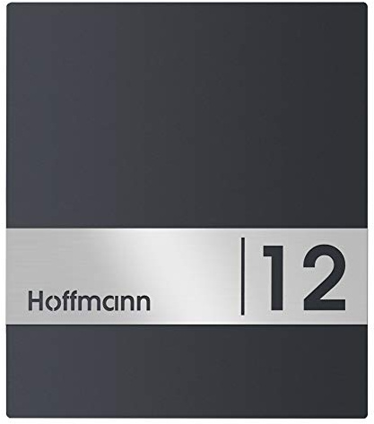 Frabox® Design Briefkasten SKIVE anthrazitgrau RAL 7016 mit Hausnummer & Namen
