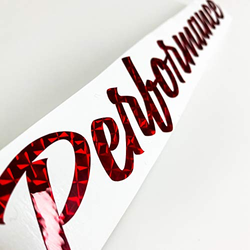 55cm Performance Auto Aufkleber Frontscheibe Car Design Style Tuning Sticker NEU Hologramm Oilslick Rainbow Shiny reflektierend Prismafolie Mosaik Rot Heckscheibe Limited Edition