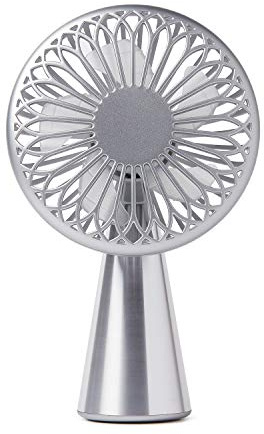 Lexon Wino - Mini Ventilador de Escritorio Inalámbrico, 3 Velocidades de Flujo de Aire, Aspas Ultra Silenciosas, Autonomía: 5h, Recargable vía USB-C (cable incluido) o QI Wireless - Aluminio