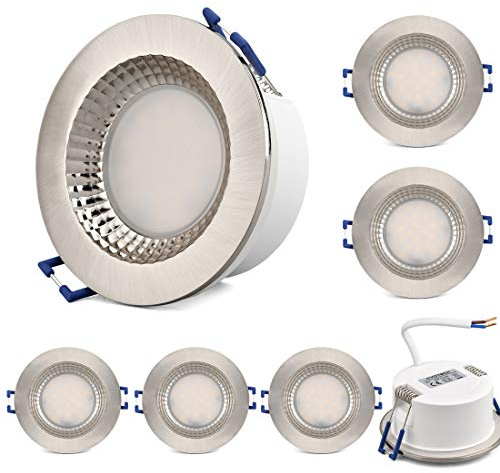 KYOTECH LED Einbaustrahler Neutralweiss Ultra Flach IP65 Bad einbaustrahler 6W 230V 500LM Neutralweiß 4500K,Feuchtraum Dusche Einbauspot aussen Wasserdicht LED Einbauleuchte Bad Deckenspot