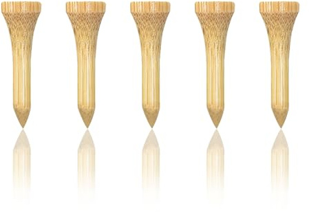 Zivisk Golf Tees Holz - 100 Stück 38mm/ 70mm/ 83mm Bambus Tees (Weiß, Rot, Blau, Gelb, Schwarz, Rosa)