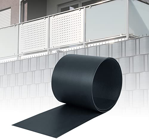 LARS360 20 Stück Hart PVC Sichtschutzstreifen Sichtschutz Windschutz Garten Doppelstabmattenzaun für Gartenzaun, Balkon, 2,5m x 19cm (Anthrazit)