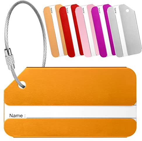 Gepäckanhänger Kofferanhänger Flugreise, Yizhet 6 x Koffer Anhänger, Kofferanhänger mit Adressschild Edelstahlkabel für Gepäck Koffer Tasche Handtasche (6 Farbe)
