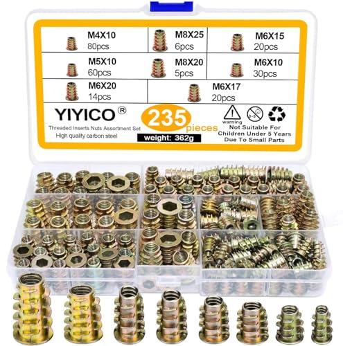Tuercas Empotrables para Madera Insertos Aleación de Zinc 235Pz