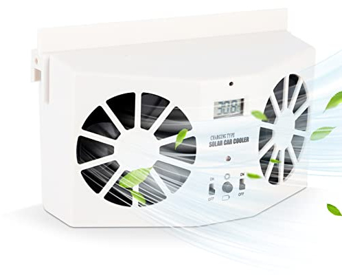 Climatiseur solaire, ventilateur de voiture solaire, ventilateur d'aération automatique 3,6 V pour voiture, ventilateur de refroidisseur de fenêtre de véhicule à économie d'énergie portable, vent
