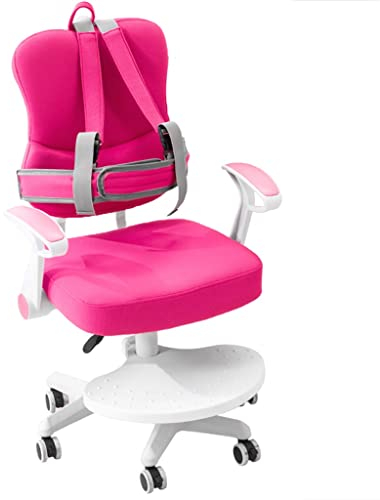 Barn Bordsstol Barndator Bordsstol, Ergonomic Growing Study Chair, Arbetsstol För Barn Med Armar, Höjd- Och Djupjustering, För Barn I Åldern 3-18 År (Color : /Rose red)