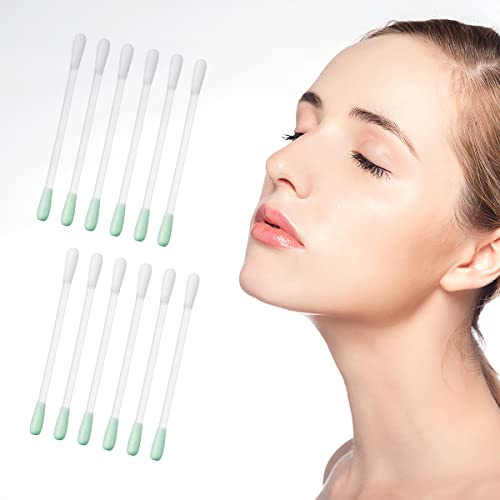 50 bastoncini di cotone per rimuovere il trucco – Bastoncini di cotone monouso con vitamina E riempiti di cotone per occhi/labbra/sopracciglia/ciglia, rimuovere tamponi di cotone