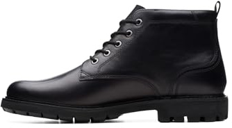 Clarks Herr Batcombe Mix ankelboots, Svart läder, 42 EU