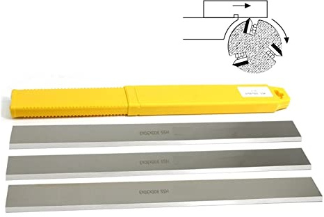 ICAMAS Ensemble de Lames de Rabot HSS 3 pièces 300mm réaffûtables épaisseur Couteaux de dégauchisseuse 300x30x3mm Accessoires for Outils électriques for Le Travail du Bois