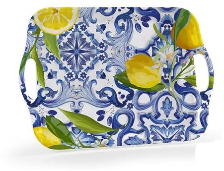 Vassoio da Portata Colazione in Melamina Decoro Panarea 35 x 25 cm