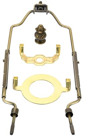 PATIKIL 8 9 10 11 Pulgadas Lámpara Arpa Kit con Remate, Ajustable Lámpara Sombra Apoyo Soporte con 3/8 IP E26 Luz Base para Mesa Piso Lámpara Iluminación, Bronce