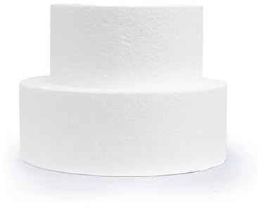 Basi tonde in polistirolo (2 pezzi) per torta a due piani in cake design e decorazioni creative. Misure Ø30H12 Cm, Ø20xH12 Cm