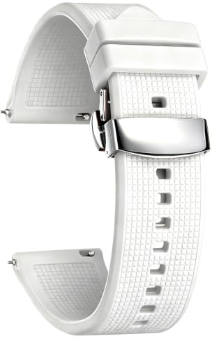 BINLUN Silikon Uhrenarmband Schnellverschluss Gummi Uhrenarmbänder für Herren Damen Kautschuk Smartwatch Armband 18mm 19mm 20mm 21mm 22mm 24mm Sport Uhrenband Ersatzarmband mit Faltschließe 8 Farben
