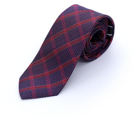 akzente hochwertige Herren Krawatte 100% Seidenkrawatte Hochzeit Business rot-blau
