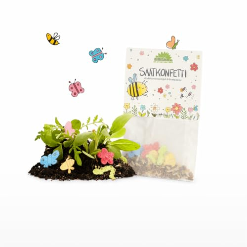 10 confeti de semillas florecientes, semillas de flores silvestres y papel de semillas, obsequios y regalos para cumpleaños infantiles, bodas, despedidas, bolsas de regalo sostenibles