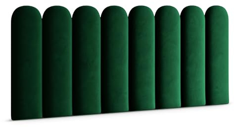 Muralo Wandkissen Gepolstert, Magic Velvet - 20x80 cm, Flaschengrün | Wandpaneel, ideal als Bettkopfteil oder Lendenkissen - für Schlafzimmer und Wohnzimmer, einfache Anbringung mit Montagekleber