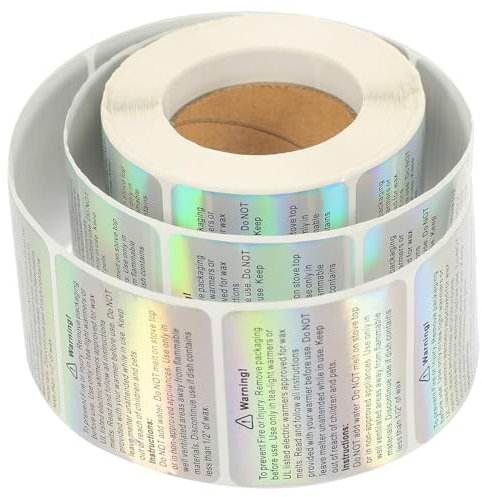 Sicherheitsaufkleber Warnetikett Rolle Hologramm 1 Papier für Kerzen