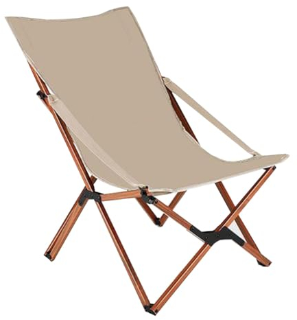 GIZNXBA Gartenstühle Klappstühle Outdoor Terrassenstühle Modern Mit Aluminium-Rahmen, Tragbare Faltbare Balkonstühle Campingstuhl Für Veranda, Poolside, Deck, Pool, Strand (Color : /Khaki)