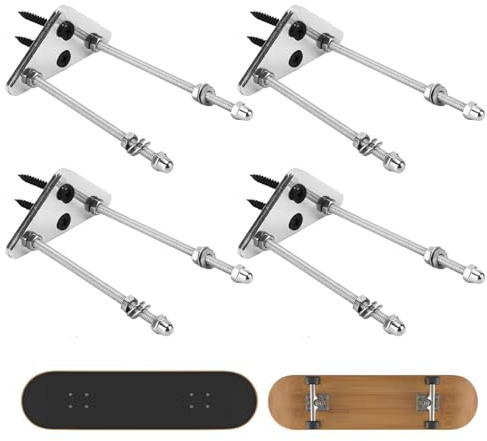 NQEUEPN Lot de 4 Supports Muraux pour Skateboard, Support Mural Triangulaire en Fer Galvanisé avec Deux Trous de Vis pour Le Rangement du Support de Skateboard Décoration Horizontale et Verticale