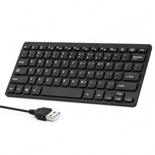 SENECESLI Small-Tastatur, Kabelgebunden, Dünn, Leicht, 78 Tasten, USB, Klein für PC, Computer, Laptop, Kompakte Tastatur für Mac/Android/IOS