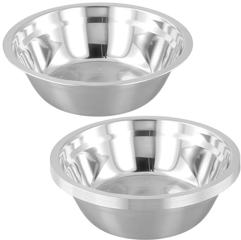MAHIONG 10 PCS Stainless Steel Bowls, 20cm Metal Serving Bowl, Stainless Steel Mixing Bowls for Salad, Rice, Noodles