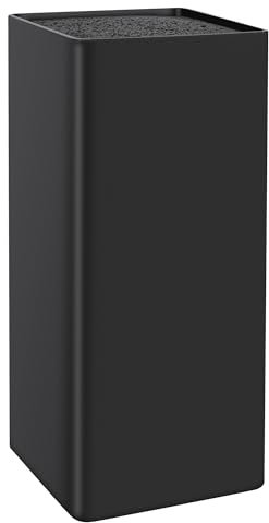 Vonsera Messerblock ohne Messer, Messerblock mit Borsten Herausnehmbarer, Messerhalter Schwarz Universal für 7-10 Messer aller Art