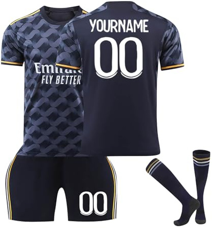 Maillot de Foot Enfant Personnalisé 2024/2025 Ensemble de Maillots Domicile/Extérieur avec DIY Votre Nom Numéro,Football Maillots Tenues de Sport GarçOns avec Short et Chaussettes