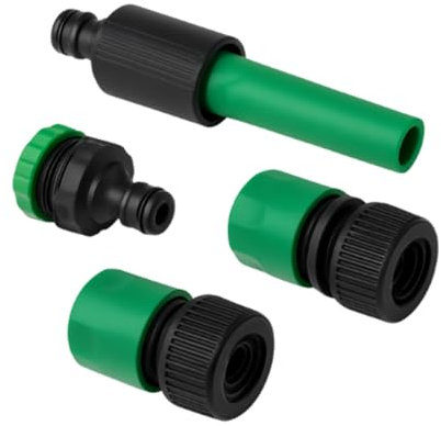 Hose Connectors Tap Connector Set Quick Connect Fittings for 1/2 Inch 3/4 inch Taps Hose Pipe Connector Set Includes Nozzle and Spray Guns for Garden Watering Car Wash Indoor & Outdoor Use