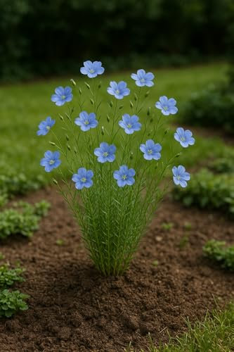 20 grammi di semi biologici da seminare - L'Attico d'Abondance - Fertilizzante Verde Lino Blu biologico - Linum Usitatissimum