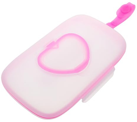 DECORNIJIA Distributeur Lingettes Humides Portable Forme de Cœur Boîte Rechargeable Légère et Compacte pour Voyage Rangement Pratique à ou Voiture