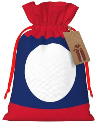 Weihnachtliche Geschenktüte aus Segeltuch mit Kordelzug, wiederverwendbare personalisierte Geschenktüte