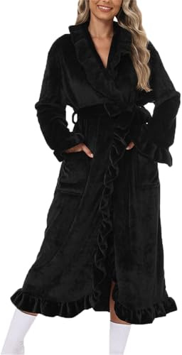 tinetill Vestaglia da Donna in Morbido e Caldo Vestaglia Lunga Invernale in Pile Elegante Accappatoio con Tasche