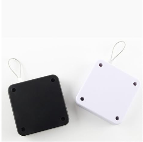 Punch- Cierrapuertas automático con diseño telescópico y cuerda de acero, dispositivo de cierre sin taladrar para puertas correderas de madera, 1 pieza de hardware de cierre ajustable (blanco, 1500 g)
