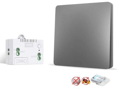 ZLinkStar Kinetic Wireless Switch Kit, Self Powered Wireless Switches for Light,IP66 Waterproof No Wiring Wireless Remote RF Wall switch Lighting Fixtures Battery Free(G1V1)