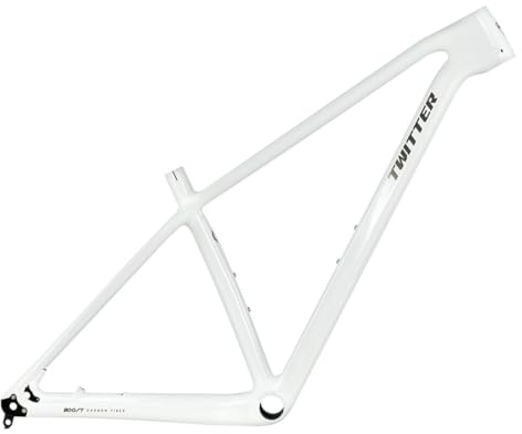 HIMALO Carbon Fibre Mountain Bike Frame 27.5/29er XC Hardtail MTB Frame 15/17/19'' Thru Axle 12x142mm/148mm Universal Disc Brake Internal Routing(White,15'')