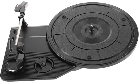 Homoyoyo Platine Vinyle Rétro Noire avec Grand Mécanisme de Gramophone 200 Mm Tourne-disque Vinyle avec Haut-parleurs Phonographes Intégrés Aiguille de Platine de Remplacement Équipement