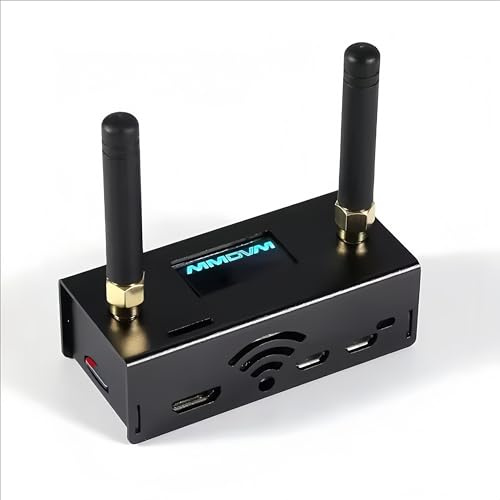 PUSOKEI MMDVM Placa de Punto de Acceso Dúplex, Módem de Voz Digital Multimodo con Dos Antenas Externas, Compatible con Banda Dual UHF VHF, Pantalla OLED de 0,96 Pulgadas