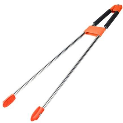 Fonowx Pinzas de Agarre Superior para Recoger Basura, Herramienta para Césped, Huerto, Suelo Y Calle, Rojo Negro